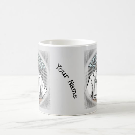 黒人男性カスタム医師アシスタントマグ コーヒーマグカップ (中央)