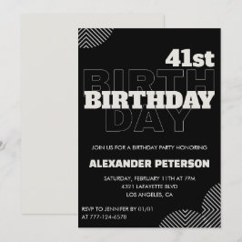 黒人男性41歳の誕生日パーティーの招待状 招待状