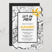 黒人男性59歳の誕生日の招待グランジ 招待状 (正面/裏面)