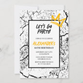 黒人男性64歳の誕生日グランジ招待 招待状 (正面)