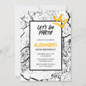 黒人男性66歳の誕生日グランジ招待 招待状 (正面)