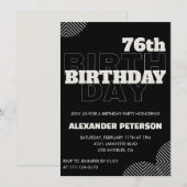 黒人男性76歳誕生日パーティーの招待状 招待状 (正面/裏面)