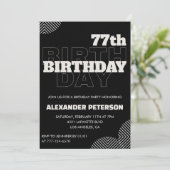 黒人男性77バースデーパーティ招待状 招待状 (スタンド正面)