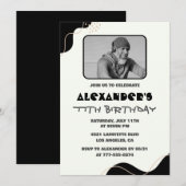 黒人男性77歳の誕生日招待状 招待状 (正面/裏面)