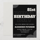 黒人男性81歳の誕生日パーティーの招待状 招待状 (正面/裏面)
