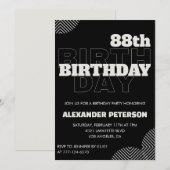 黒人男性88歳誕生日パーティーの招待状 招待状 (正面/裏面)