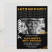 黒人男性 パーティーしよう 88歳の誕生日 招待状 (正面/裏面)