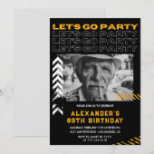 黒人男行くぞパーティー89歳の誕生日 招待状 (正面/裏面)
