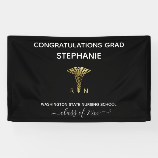 黒人看パーソナライズされた護学校卒業  横断幕 (横)
