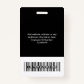 黒人社員 – 写真、バーコード、大きなロゴ、名前 バッジ (裏面)