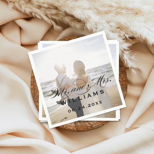 黒人脚本エレガントの写結婚真 スタンダードカクテルナプキン