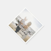 黒人脚本エレガントの写結婚真 スタンダードカクテルナプキン (角)