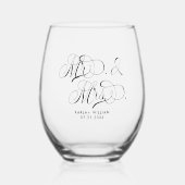 黒人脚本エレガントタイポグラフィ ステムなしワイングラス (正面)