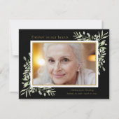 黒人葬儀記念写真水彩緑 サンキューカード (裏面)