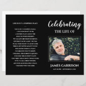 黒人葬式プログラムで白い生命のお祝い (正面/裏面)