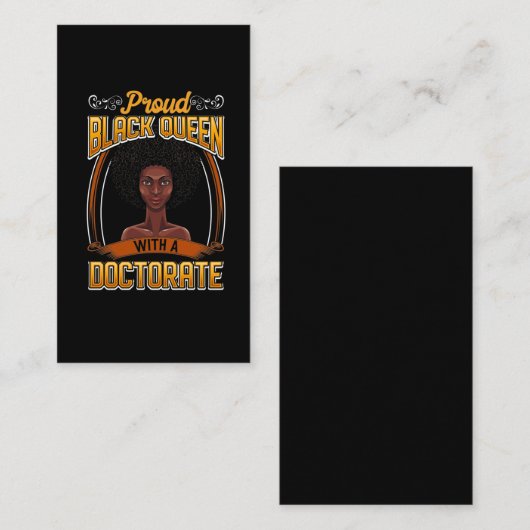 黒人誇りを持った女性卒業学位 名刺 (正面/裏面)