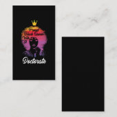 黒人誇りを持った女王アフリカ博士号 名刺 (正面/裏面)