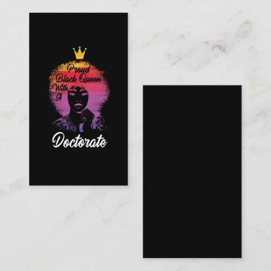 黒人誇りを持った女王アフリカ博士号 名刺 (正面/裏面)