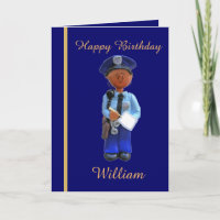 黒人警察官誕生日カード