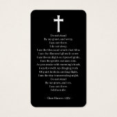 黒人追悼詩悔やみや弔慰葬儀祈りの言葉カード (裏面)