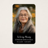 黒人追悼詩悔やみや弔慰葬儀祈りの言葉カード (正面)