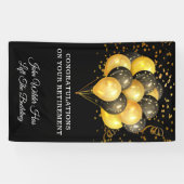 黒人退職と金ゴールド退職 横断幕 (横)