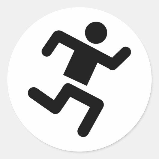 黒人運動選手走 ラウンドシール (正面)