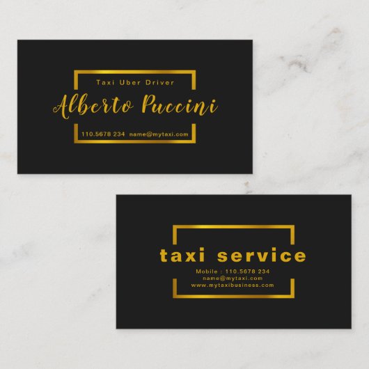 黒人金ゴールドミニ王室のマリスト·ラジアント·タクシーサービス 名刺 (正面/裏面)