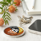 黒人金ゴールド女子スポーツチーム名バスケットボール キーホルダー (側面)