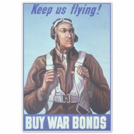 黒人飛行士：米国第2次世界大戦軍隊戦闘サービス シール (正面)