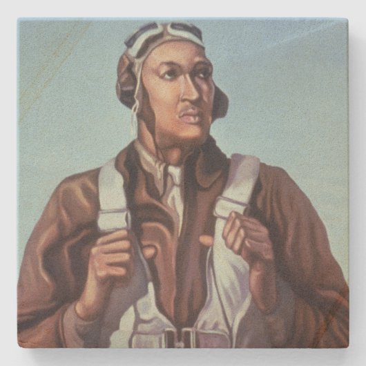 黒人飛行士:米国第2次世界大戦軍隊戦闘サービス ストーンコースター (正面)