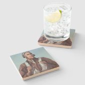 黒人飛行士:米国第2次世界大戦軍隊戦闘サービス ストーンコースター (横)