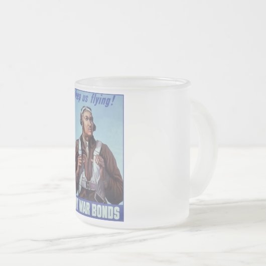 黒人飛行士:米国第2次世界大戦軍隊戦闘サービス フロストグラスマグカップ (正面右)