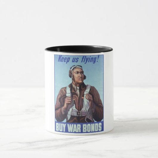 黒人飛行士：米国第2次世界大戦軍隊戦闘サービス マグカップ (中央)