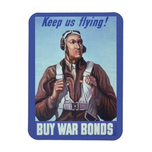 黒人飛行士：米国第2次世界大戦軍隊戦闘サービス マグネット (縦)