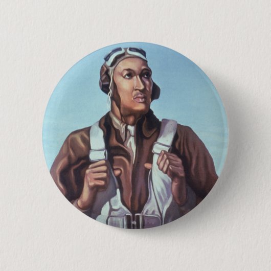 黒人飛行士:米国第2次世界大戦軍隊戦闘サービス 缶バッジ (正面)