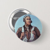 黒人飛行士:米国第2次世界大戦軍隊戦闘サービス 缶バッジ (正面&裏面)