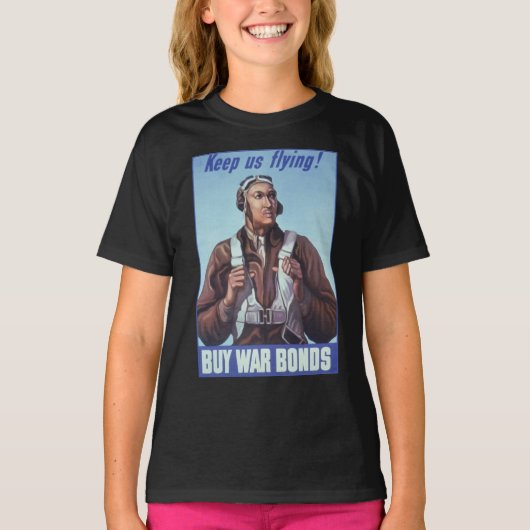 黒人飛行士：米国第2次世界大戦軍隊戦闘サービス Tシャツ (正面)