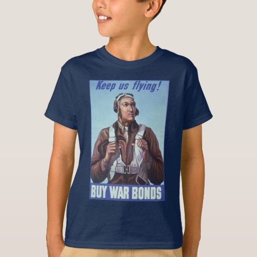 黒人飛行士:米国第2次世界大戦軍隊戦闘サービス Tシャツ (正面)