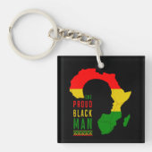 黒人黒人歴誇りを持った歴月1カ月旗 キーホルダー (正面)