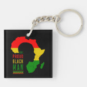 黒人黒人歴誇りを持った歴月1カ月旗 キーホルダー (裏面)