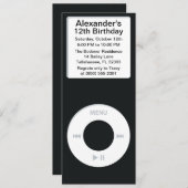 黒人MP3プレーヤーのiParty誕生パーティー 招待状 (正面/裏面)