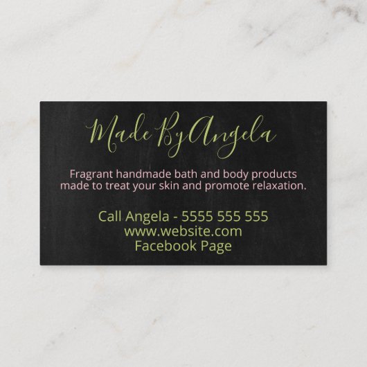 黒付き開花手作りスパ浴及び体 名刺 (裏面)