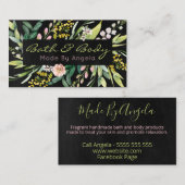 黒付き開花手作りスパ浴及び体 名刺 (正面/裏面)