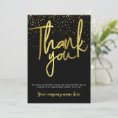 黒企業の金ゴールドタイポグラフィありがとう サンキューカード (スタンド正面)