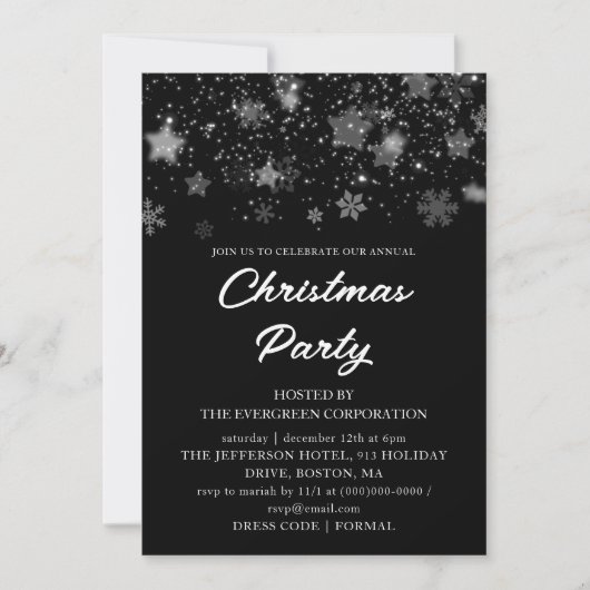 黒企業の Office Christmas Party 招待状 (正面)