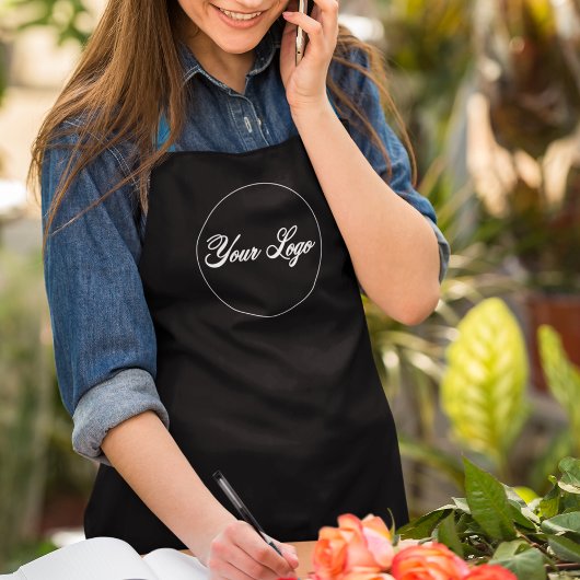 黒会社パーソナライズされたロゴエプロン エプロン