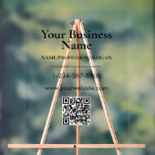 黒会社名ストアフロントQRコード連絡情報 アクリルサイン (ニュートラル)