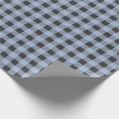 黒伝統的と青のバッファロープレイド ラッピングペーパー (角)