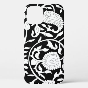 黒伝統的とwhのインディアンペイズリーパターン iPhone 12ケース